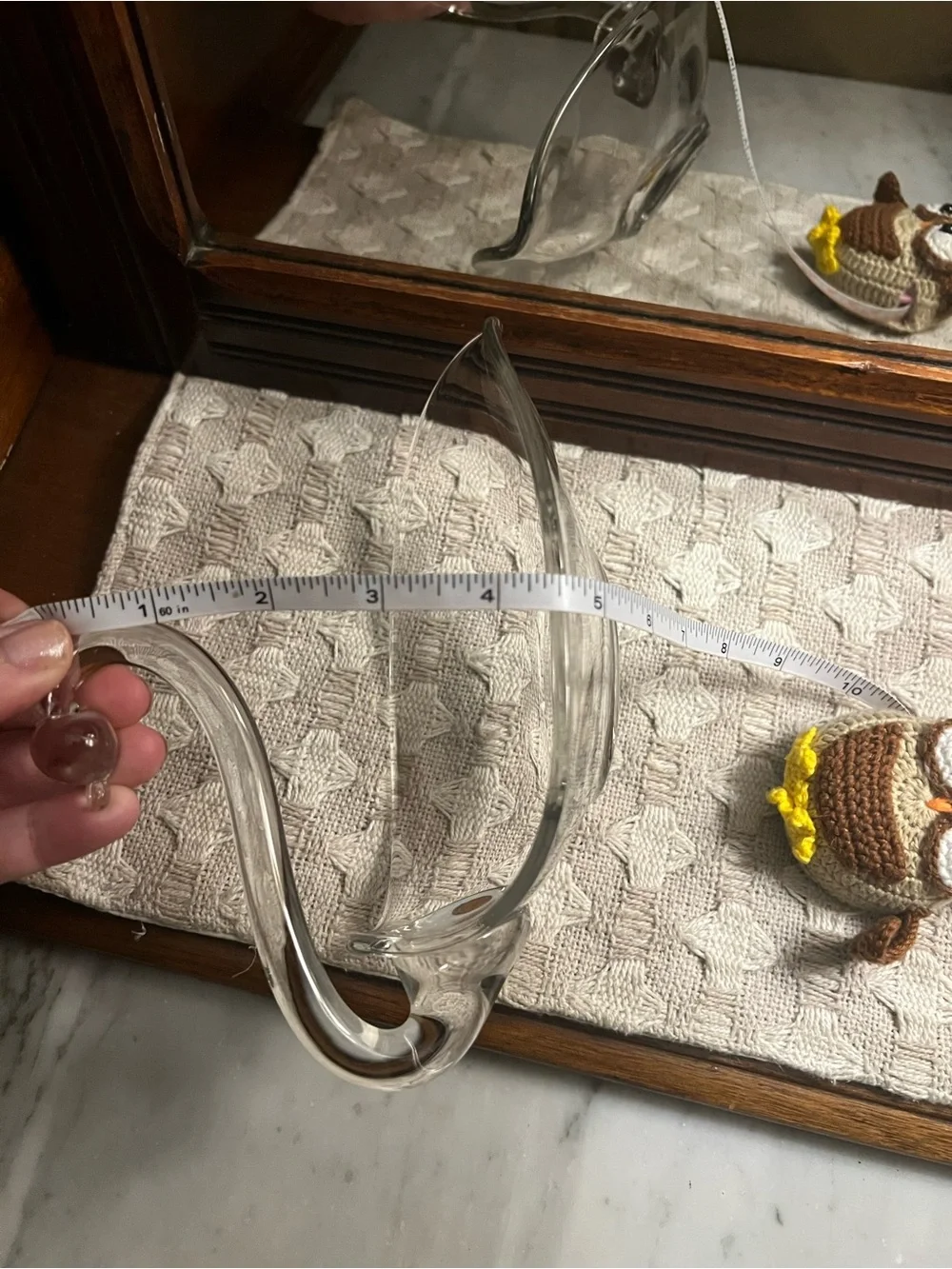 DUNCAN & MILLER Vintage MCM 1930s-1950s Clear Glass Swan Candy/Trinket Dish EUC